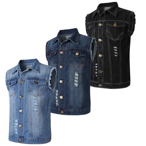 Giacca jeans senza maniche - , con