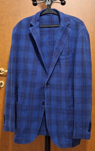 Giacca quadri blu boggi - a,