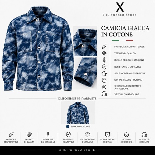 Camicia giacca uomo cotone - giacca,