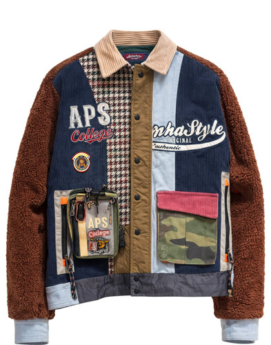 Alpha patchwork jacket blue - patchwork,